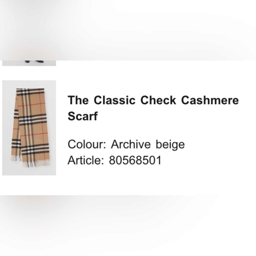 NWT Classic check Burberry scarf